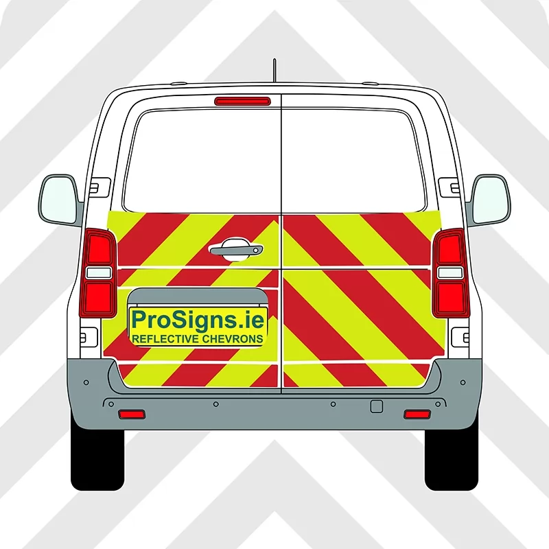 Peugeot Expert 2017–Present Chevron Kit – Half Rear – Segmented or Flooded Format – Engineer Grade or Prismatic Reflective Material – Double Doors