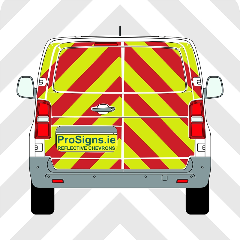 Opel Vivaro 2019–Present Chevron Kit – Full Rear – Segmented or Flooded Format – Engineer Grade or Prismatic Reflective Material – Double Doors