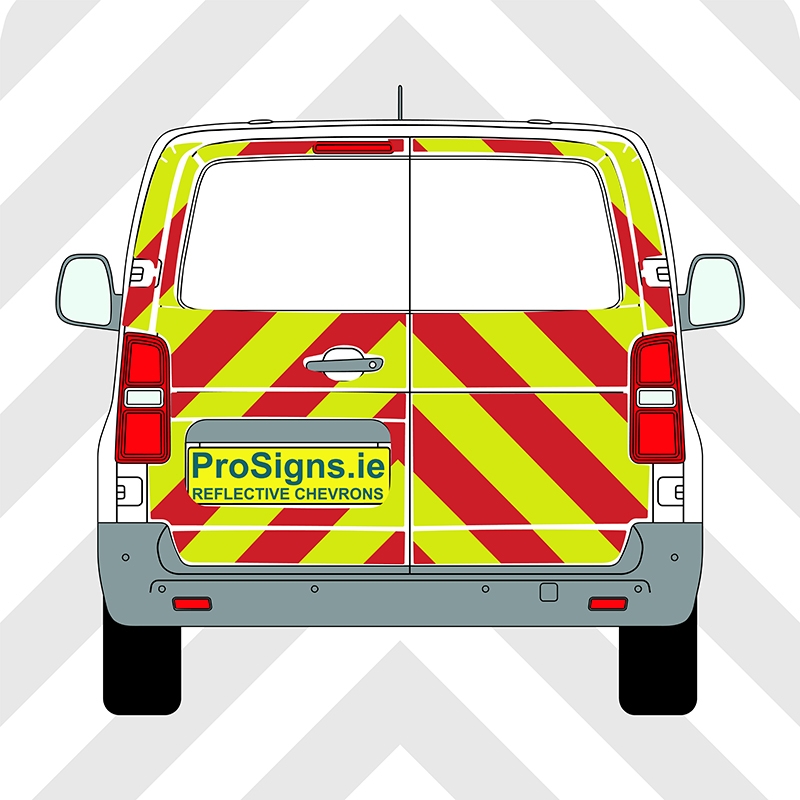 Opel Vivaro 2019–Present Chevron Kit – No Windows – Segmented or Flooded Format – Engineer Grade or Prismatic Reflective Material – Double Doors