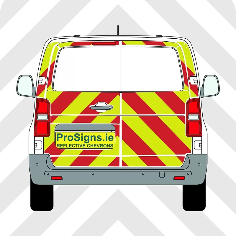 Opel Vivaro 2019–Present Chevron Kit – No Windows – Segmented or Flooded Format – Engineer Grade or Prismatic Reflective Material – Double Doors