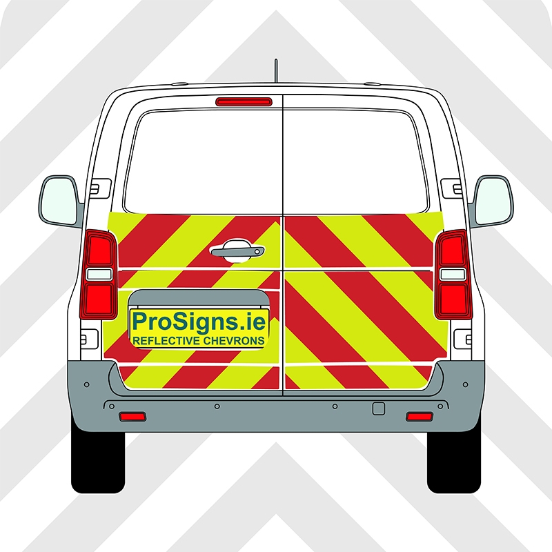 Opel Vivaro 2019–Present Chevron Kit – Half Rear – Segmented or Flooded Format – Engineer Grade or Prismatic Reflective Material – Double Doors
