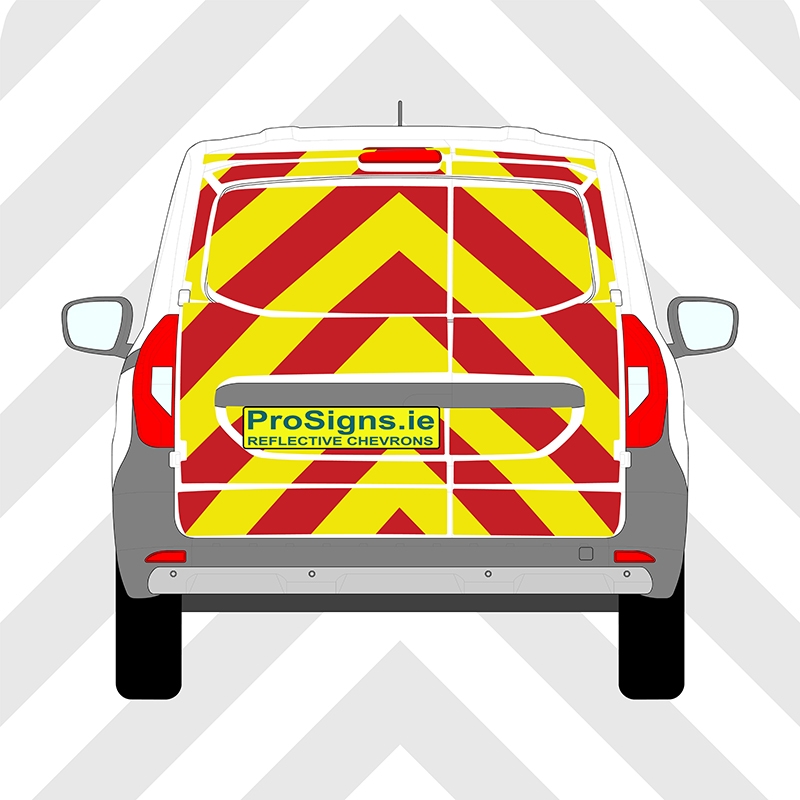 Renault Kangoo 2021–Present Chevron Kit – Full Rear – Segmented or Flooded Format – Engineer Grade or Prismatic Reflective Material – Double Doors