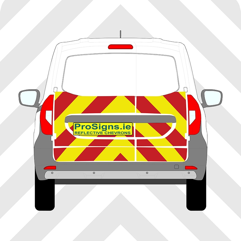 Renault Kangoo 2021–Present Chevron Kit – Half Rear – Segmented or Flooded Format – Engineer Grade or Prismatic Reflective Material – Double Doors