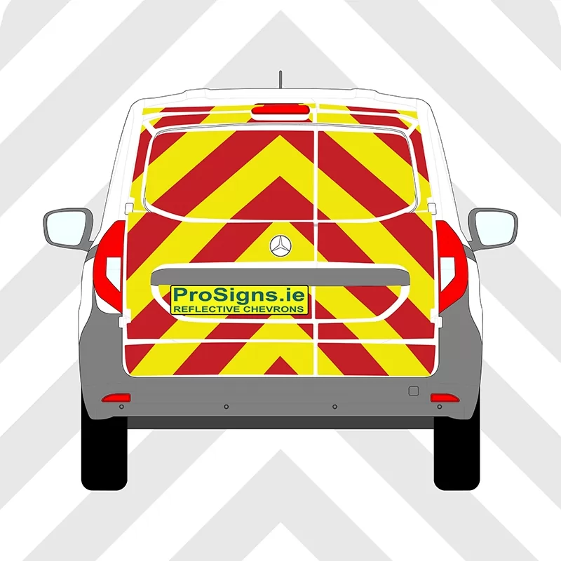 Mercedes Citan 2022–Present Chevron Kit – Full Rear – Segmented or Flooded Format – Engineer Grade or Prismatic Reflective Material – Double Doors