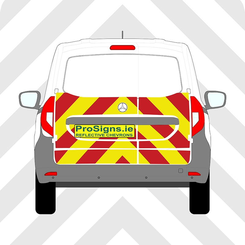 Mercedes Citan 2022–Present Chevron Kit – Half Rear – Segmented or Flooded Format – Engineer Grade or Prismatic Reflective Material – Double Doors