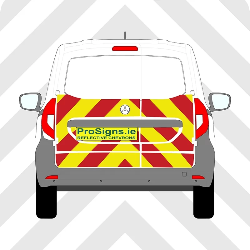 Mercedes Citan 2022–Present Chevron Kit – Half Rear – Segmented or Flooded Format – Engineer Grade or Prismatic Reflective Material – Double Doors