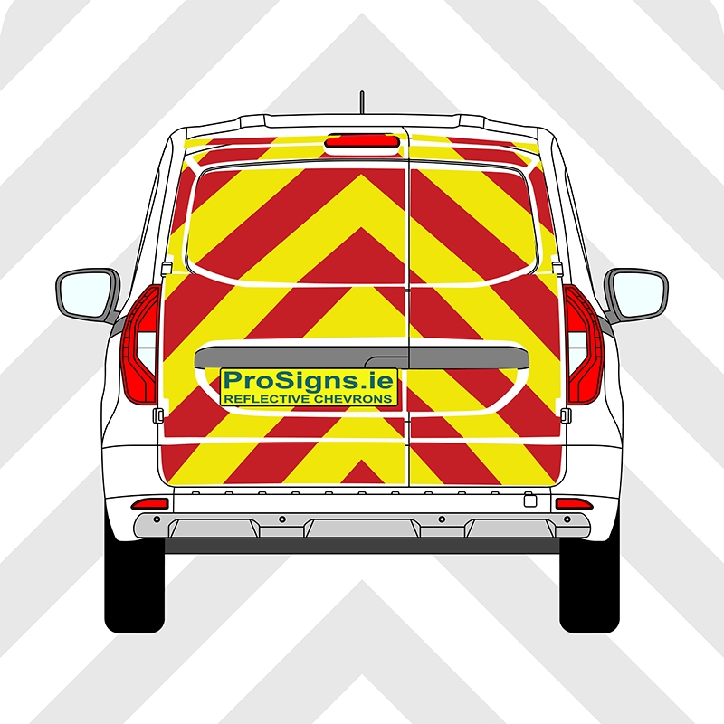 Nissan Townstar 2022–Present Chevron Kit – Full Rear – Segmented or Flooded Format – Engineer Grade or Prismatic Reflective Material – Double Doors