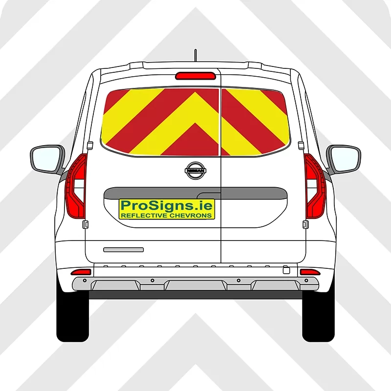 Nissan Townstar 2022–Present Chevron Kit – Windows Only – Segmented or Flooded Format – Engineer Grade or Prismatic Reflective Material – Double Doors