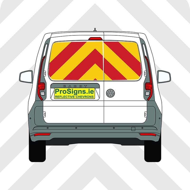 Volkswagen Caddy 2021–Present Chevron Kit – Windows Only – Segmented or Flooded Format – Engineer Grade or Prismatic Reflective Material – Double Doors