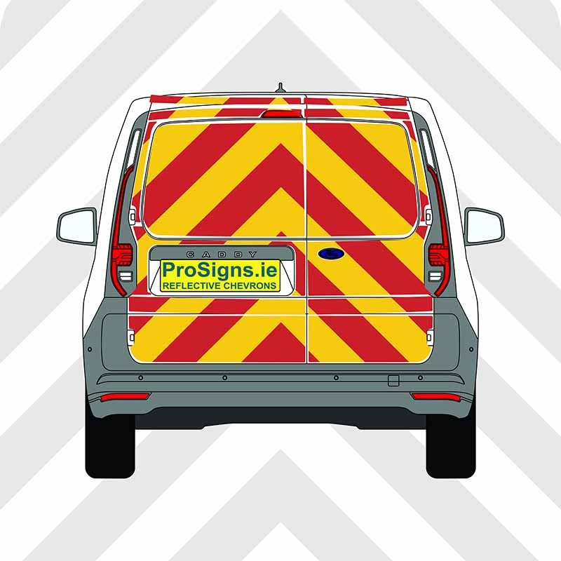 Ford Connect 2024–Present Chevron Kit – Full Rear – Segmented or Flooded Format – Engineer Grade or Prismatic Reflective Material – Double Doors