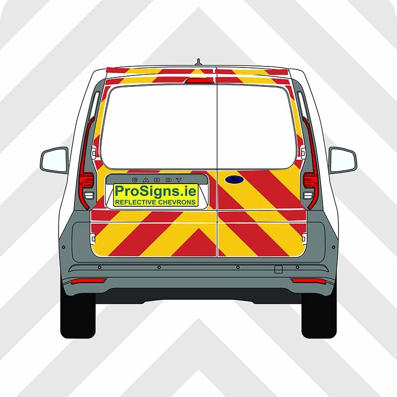 Ford Connect 2024–Present Chevron Kit – No Windows – Segmented or Flooded Format – Engineer Grade or Prismatic Reflective Material – Double Doors
