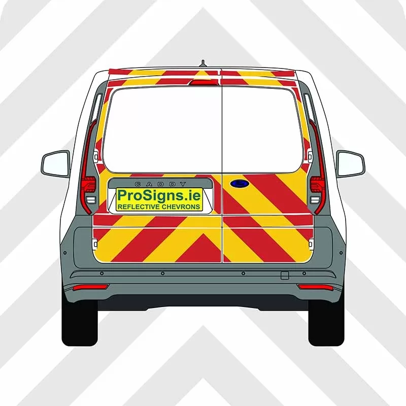 Ford Connect 2024–Present Chevron Kit – No Windows – Segmented or Flooded Format – Engineer Grade or Prismatic Reflective Material – Double Doors