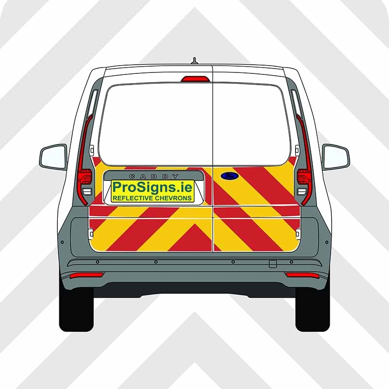 Ford Connect 2024–Present Chevron Kit – Half Rear – Segmented or Flooded Format – Engineer Grade or Prismatic Reflective Material – Double Doors