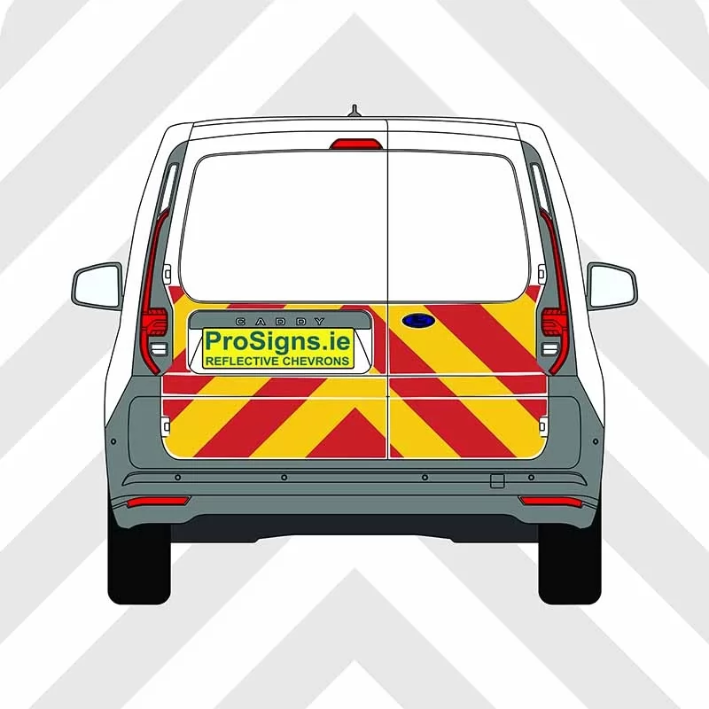 Ford Connect 2024–Present Chevron Kit – Half Rear – Segmented or Flooded Format – Engineer Grade or Prismatic Reflective Material – Double Doors