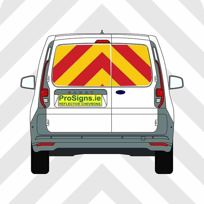 Ford Connect 2024–Present Chevron Kit – Windows Only – Segmented or Flooded Format – Engineer Grade or Prismatic Reflective Material – Double Doors