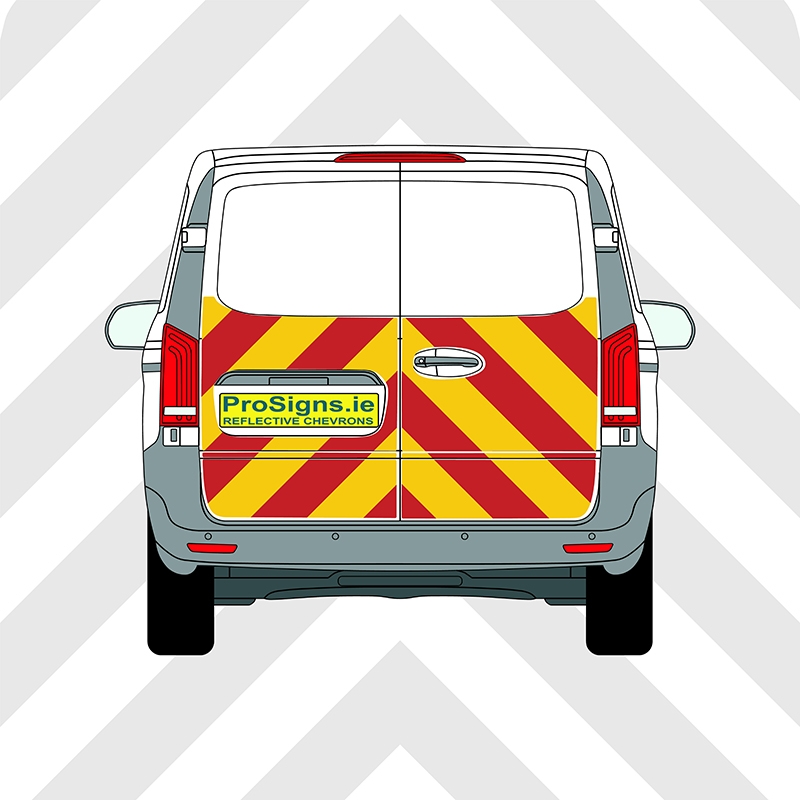Mercedes Vito 2015–Present Chevron Kit – Half Rear – Segmented or Flooded Format – Engineer Grade or Prismatic Reflective Material – Double Doors