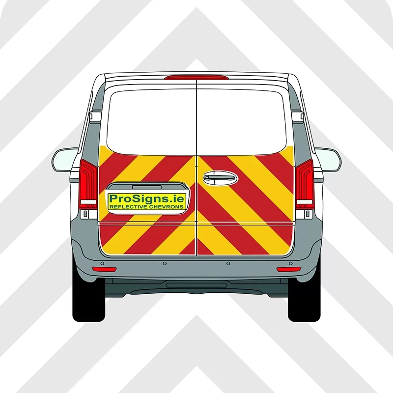Mercedes Vito 2015–Present Chevron Kit – Half Rear – Segmented or Flooded Format – Engineer Grade or Prismatic Reflective Material – Double Doors