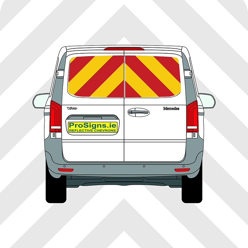 Mercedes Vito 2015–Present Chevron Kit – Windows Only – Segmented or Flooded Format – Engineer Grade or Prismatic Reflective Material – Double Doors