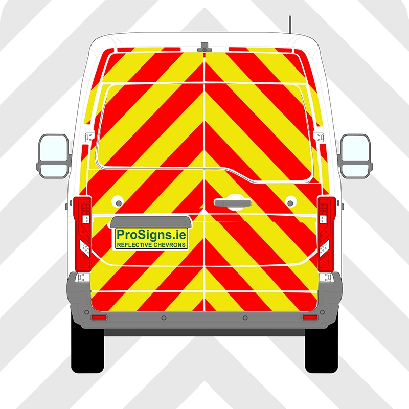 Renault Master 2024 - Present - Chevron Kit – Full Rear – Segmented or Flooded Format – Engineer Grade or Prismatic Reflective Material – Double Doors – Medium Roof (H2)