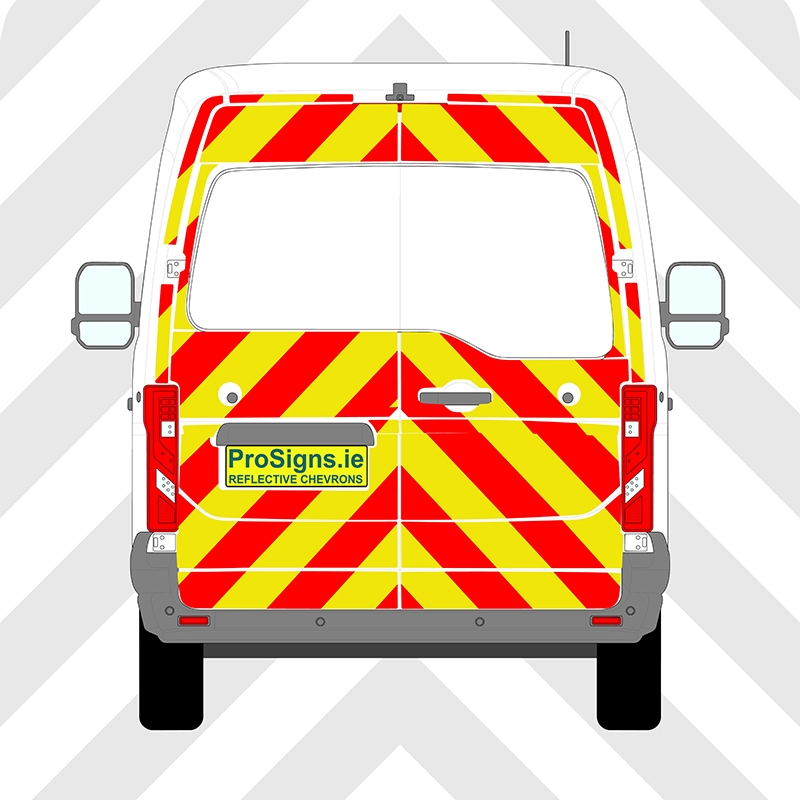 Renault Master 2024 - Present Chevron Kit – No Windows – Segmented or Flooded Format – Engineer Grade or Prismatic Reflective Material – Double Doors – Medium Roof (H2)
