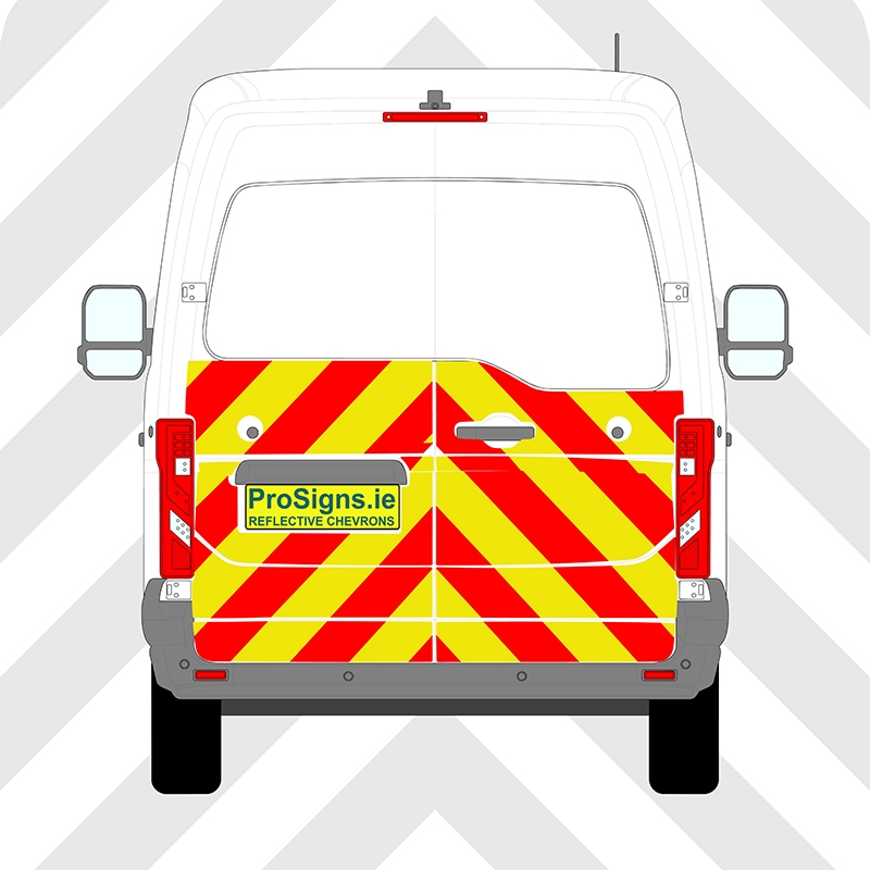 Renault Master 2024 – Present Chevron Kit – Half Rear – Segmented or Flooded Format – Engineer Grade or Prismatic Reflective Material – Double Doors – Medium Roof (H2)