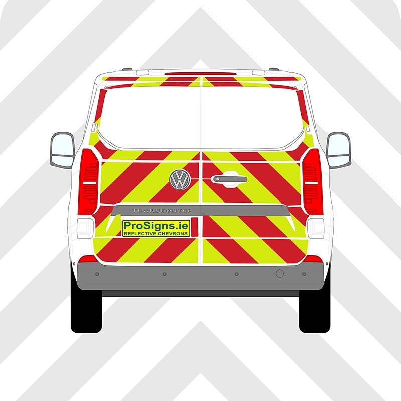 Volkswagen Transporter 2024 - Present Chevron Kit – No Windows – Segmented or Flooded Format – Engineer Grade or Prismatic Reflective Material – Double Doors – Low Roof (H1))