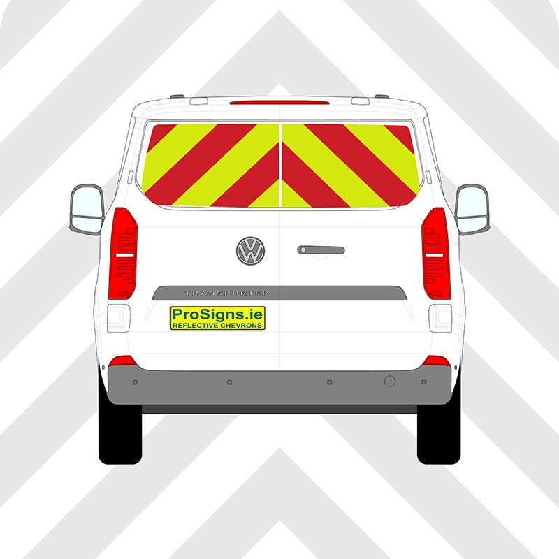 Volkswagen Transporter 2024 - Present Chevron Kit – Windows Only – Segmented or Flooded Format – Engineer Grade or Prismatic Reflective Material – Double Doors – Low Roof (H1)