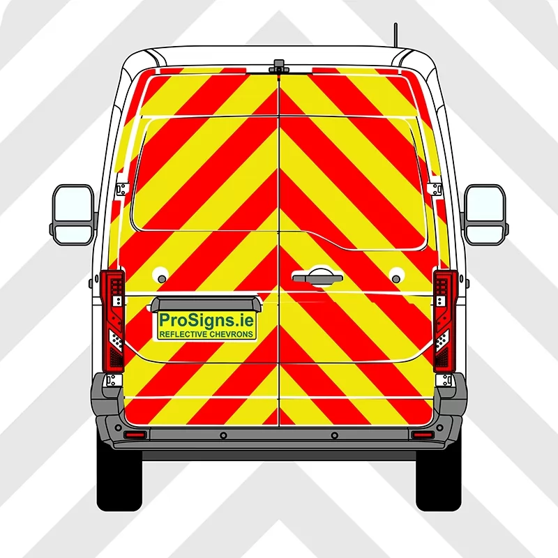 Nissan Interstar 2024 - Present MR (H2) - Chevron Kit – Full Rear – Segmented or Flooded Format – Engineer Grade or Prismatic Reflective Material – Double Doors – Medium Roof (H2)