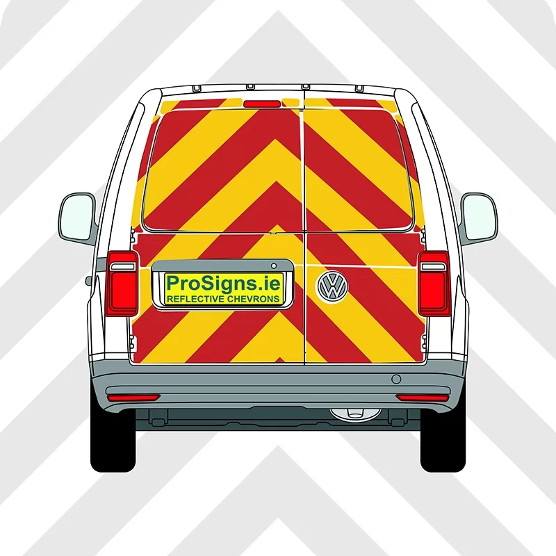 Volkswagen Caddy 2004 - 2020 Chevron Kit – Full Rear – Segmented or Flooded Format – Engineer Grade or Prismatic Reflective Material – Double Doors