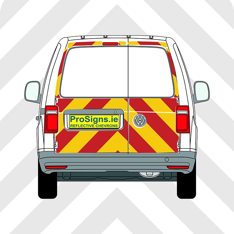 Volkswagen Caddy 2004 - 2020 Chevron Kit – No Windows – Segmented or Flooded Format – Engineer Grade or Prismatic Reflective Material – Double Doors