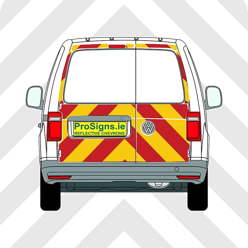 Volkswagen Caddy 2004 - 2020 Chevron Kit – No Windows – Segmented or Flooded Format – Engineer Grade or Prismatic Reflective Material – Double Doors