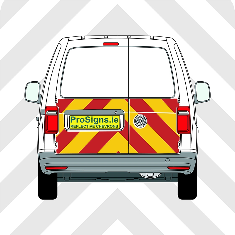 Volkswagen Caddy 2004 - 2020 Chevron Kit – Half Rear – Segmented or Flooded Format – Engineer Grade or Prismatic Reflective Material – Double Doors