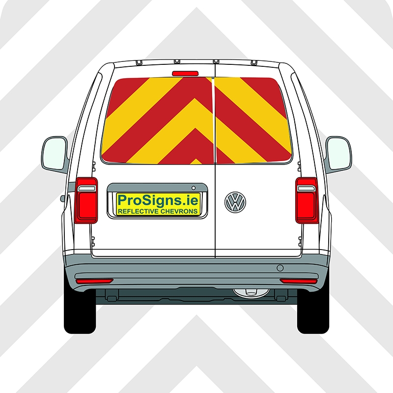 Volkswagen Caddy 2004 - 2020 Chevron Kit – Windows Only – Segmented or Flooded Format – Engineer Grade or Prismatic Reflective Material – Double Doors