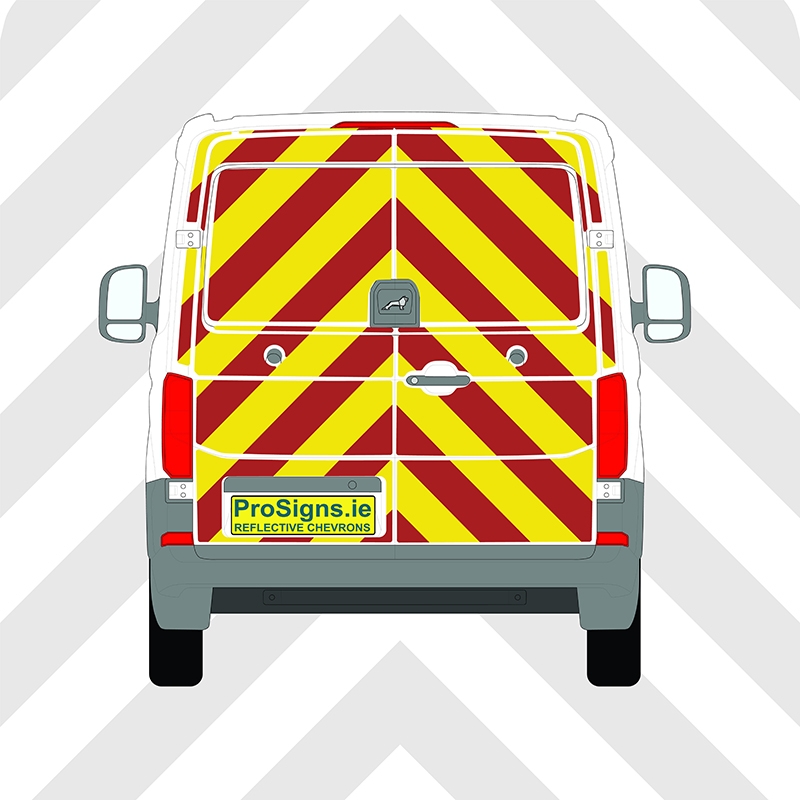 MAN TGE 2018 - Present Low Roof (H1 Chevron Kit – Full Rear – Segmented or Flooded Format – Engineer Grade or Prismatic Reflective Material – Double Doors – Medium Roof (H2)