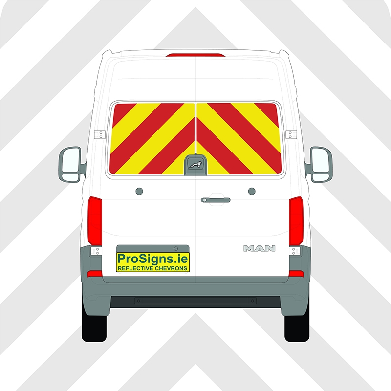 MAN TGE 2018 - Present MR (H2 Chevron Kit – Windows Only – Segmented or Flooded Format – Engineer Grade or Prismatic Reflective Material – Double Doors – Medium Roof (H2)