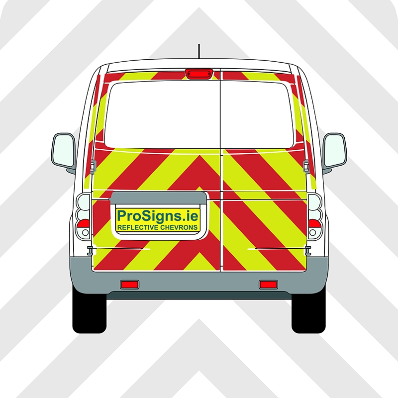 Nissan NV200 2009 - 2019 Chevron Kit – No Windows – Segmented or Flooded Format – Engineer Grade or Prismatic Reflective Material – Double Doors