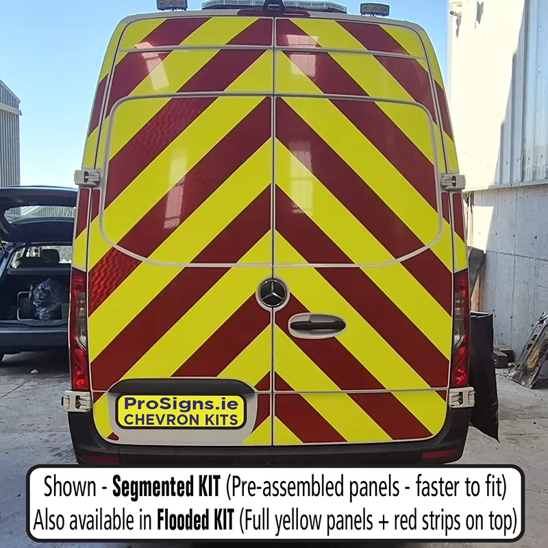 Mercedes Sprinter 2019–Present RWD MR (H2) full rear chevron kit fitted (double rear doors)