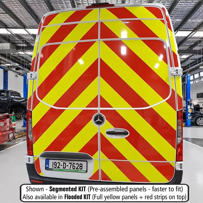 Mercedes Sprinter 2019–Present RWD MR (H2) full rear chevron kit fitted (double rear doors)