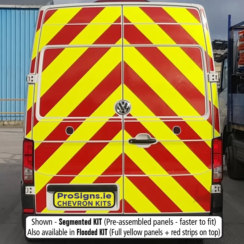 Volkswagen Crafter 2018–Present MR (H2) full rear chevron kit fitted (double rear doors)