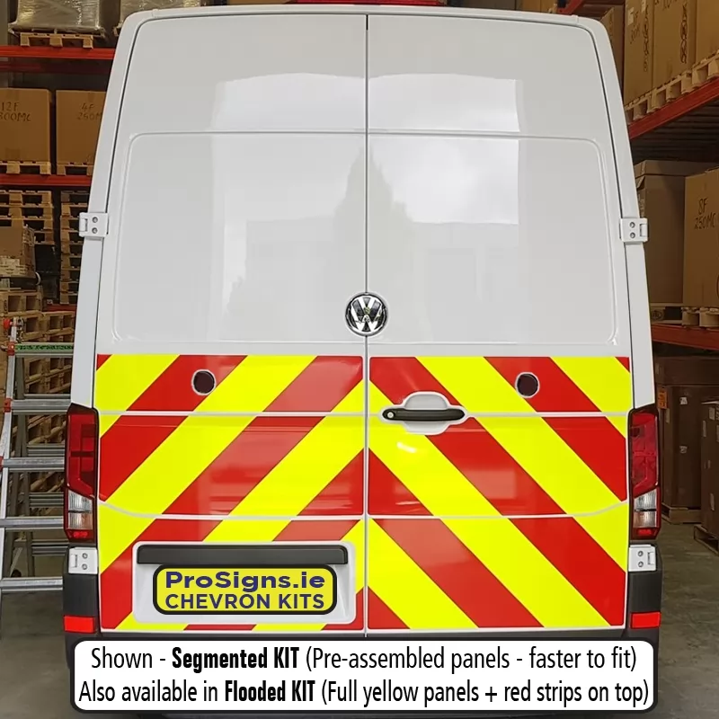 Volkswagen Crafter 2018–Present MR (H2) half rear chevron kit fitted (double rear doors)