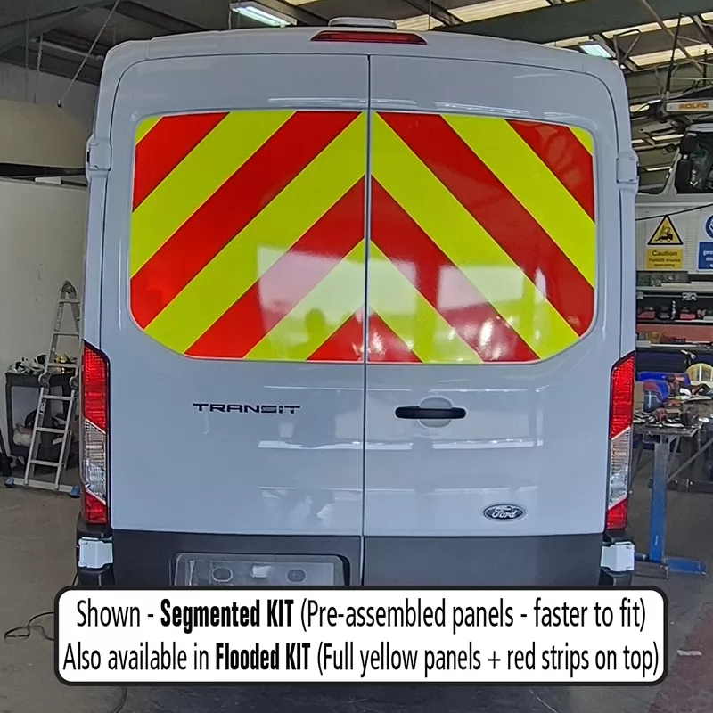 Ford Transit 2014–Present MR (H2) windows only chevron kit fitted (double rear doors)