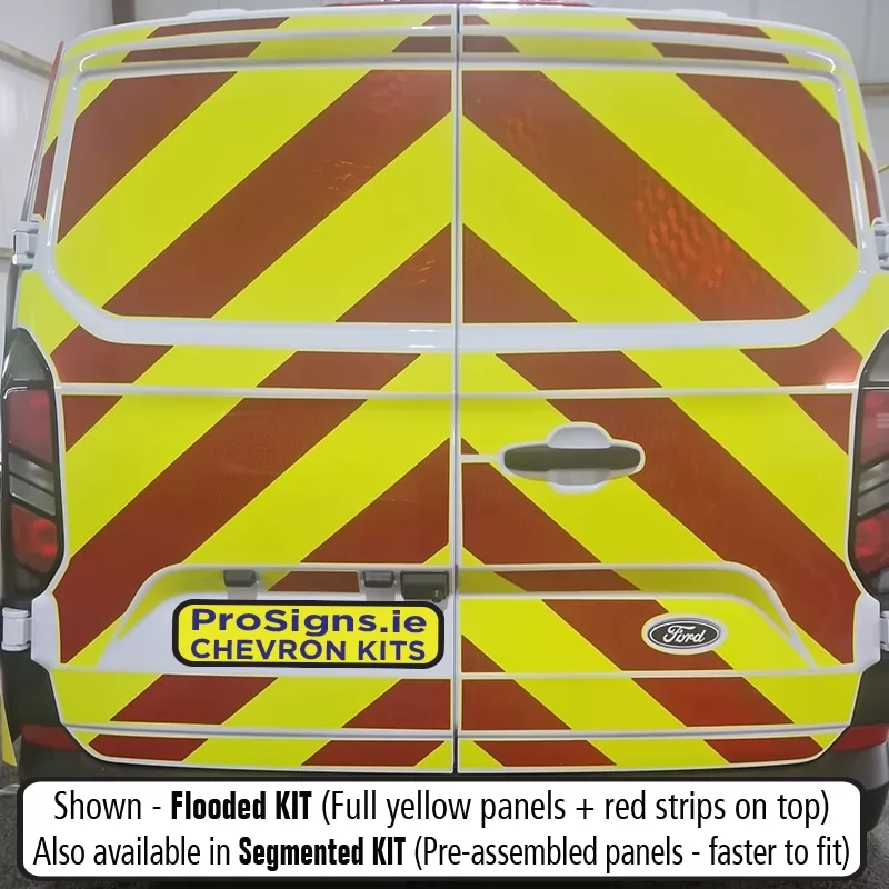 Ford Custom 2024–Present LR (H1) full rear chevron kit fitted (double rear doors)