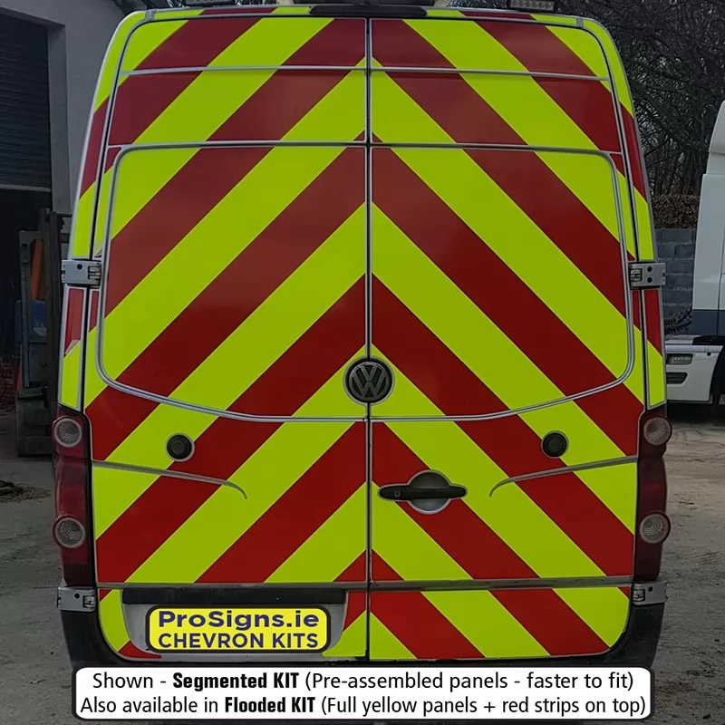Volkswagen Crafter 2006–2017 MR (H2) full rear chevron kit fitted (double rear doors)