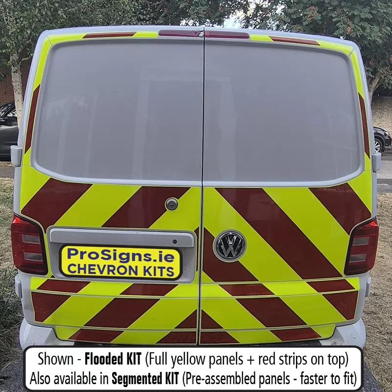 Volkswagen Transporter 2016–2024 LR (H1) rear chevron kit no windows fitted – Chapter 8 reflective