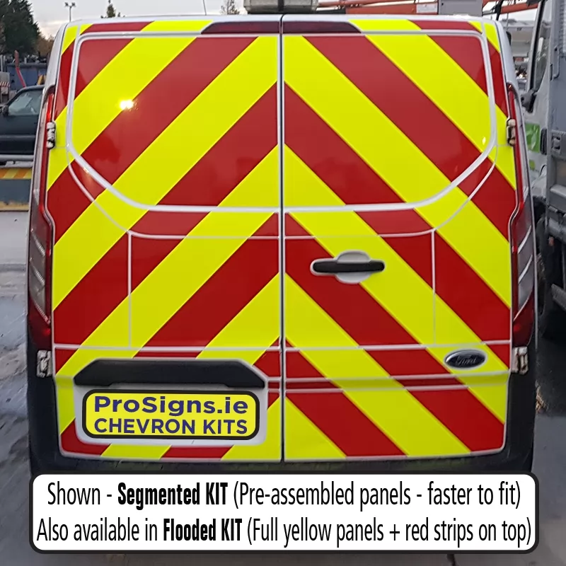 Ford Custom 2013–2023 LR (H1) full rear chevron kit fitted (double rear doors)