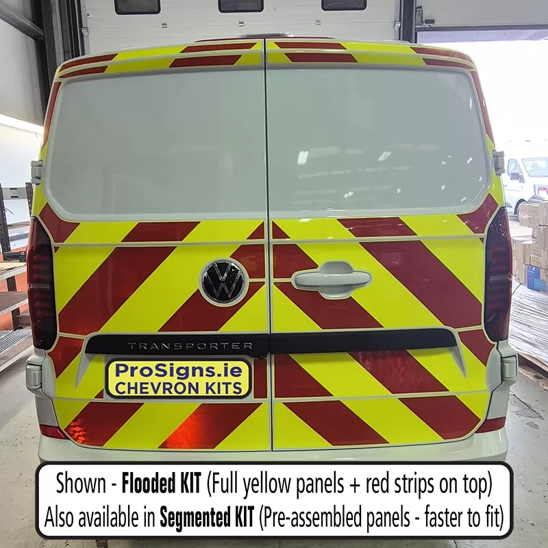 Volkswagen Transporter 2024–Present rear chevron kit no windows fitted – Chapter 8 reflective