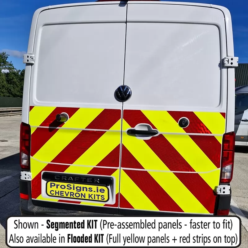 Volkswagen Crafter 2018–Present Low Roof (H1) half chevron kit fitted (double rear doors)