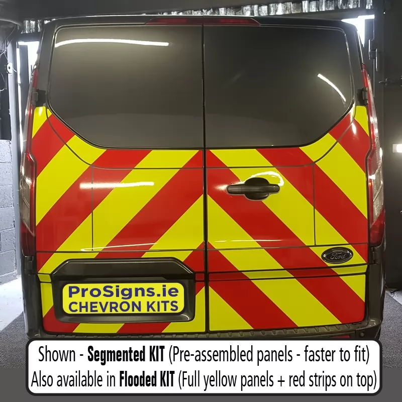 Ford Custom 2013–2023 LR (H1) half rear chevron kit fitted (double rear doors)
