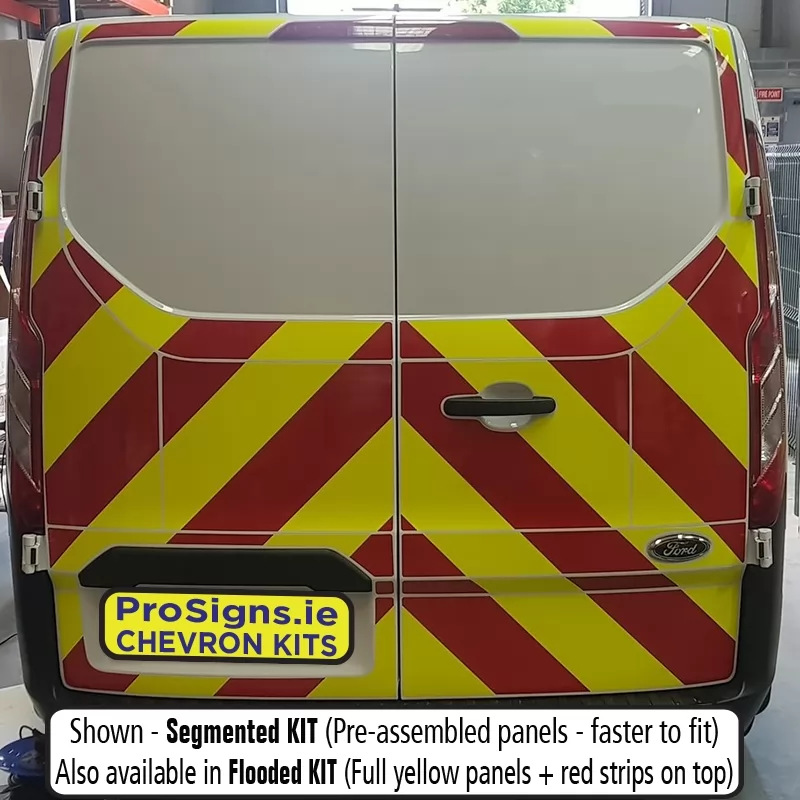 Ford Custom 2013–2023 LR (H1) no windows full rear chevron kit fitted (double rear doors)