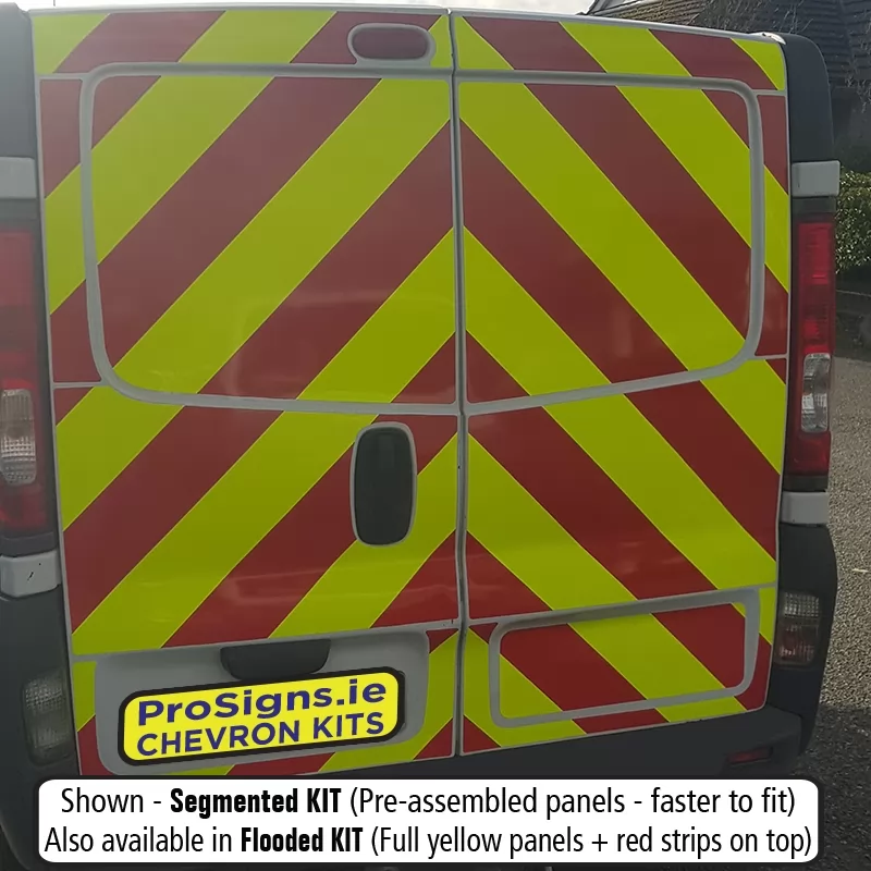 Nissan Primastar 2001–2016 full rear chevron kit fitted (double rear doors)